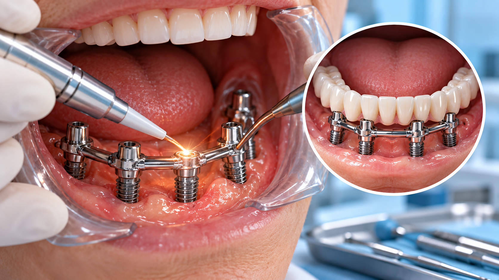 Syncrystallisation intra oral welding of implants
